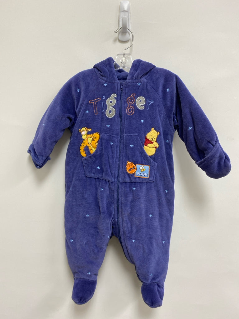 Disney SIZE 3-6M Dark Blue Pooh Hooded Velour Girl&
