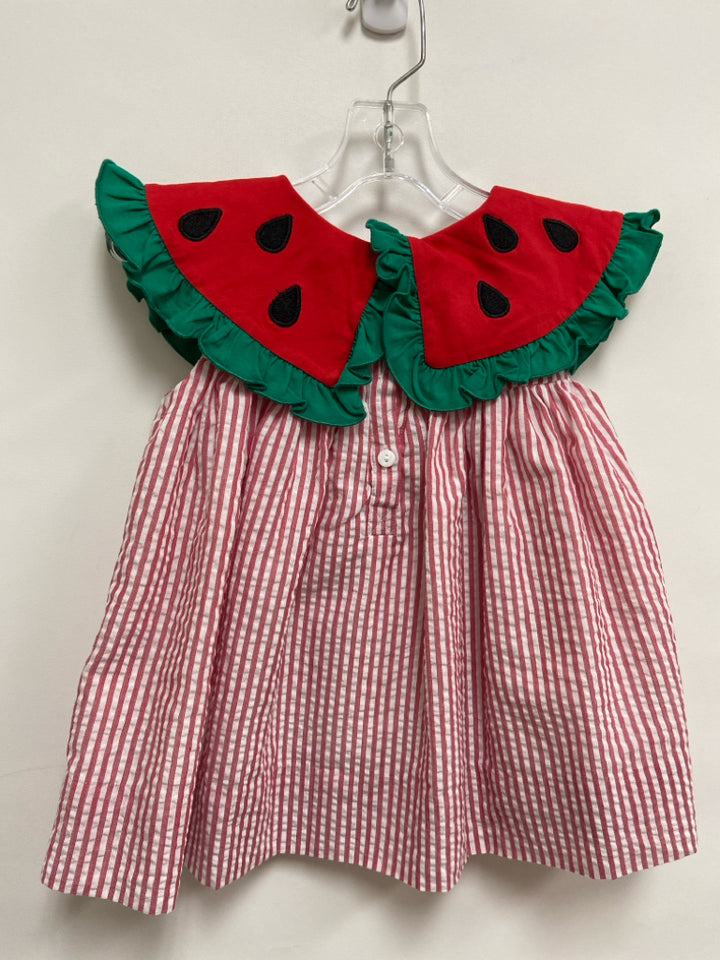 busy bees SIZE 5 Red/Green Watermelon Sleeveless Seersucker Girl&