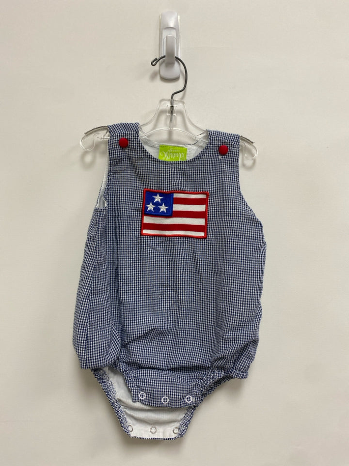 Classic Whimsy SIZE 12M Navy/white Red/Blue Checkered Sleeveless Boy&