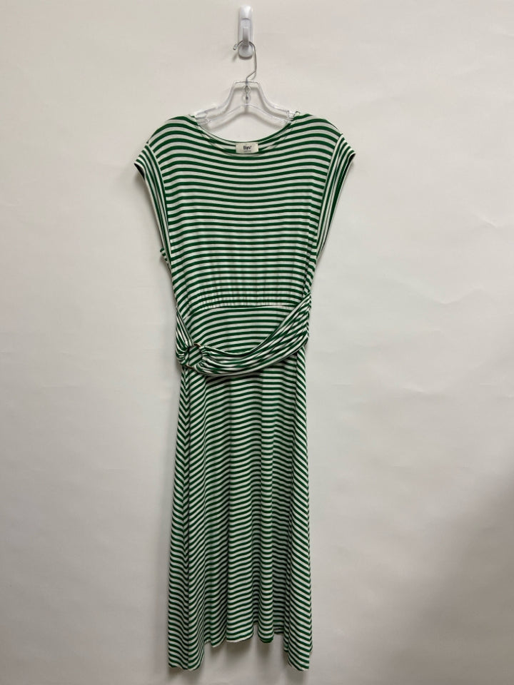 Size S Green/White Stripes Sleeveless Ladies Dress