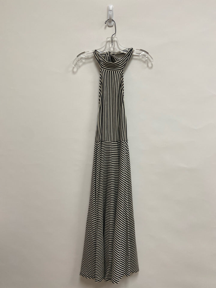 NWT House of Harlow Size S Black/White Stripes Halter Ladies Dress