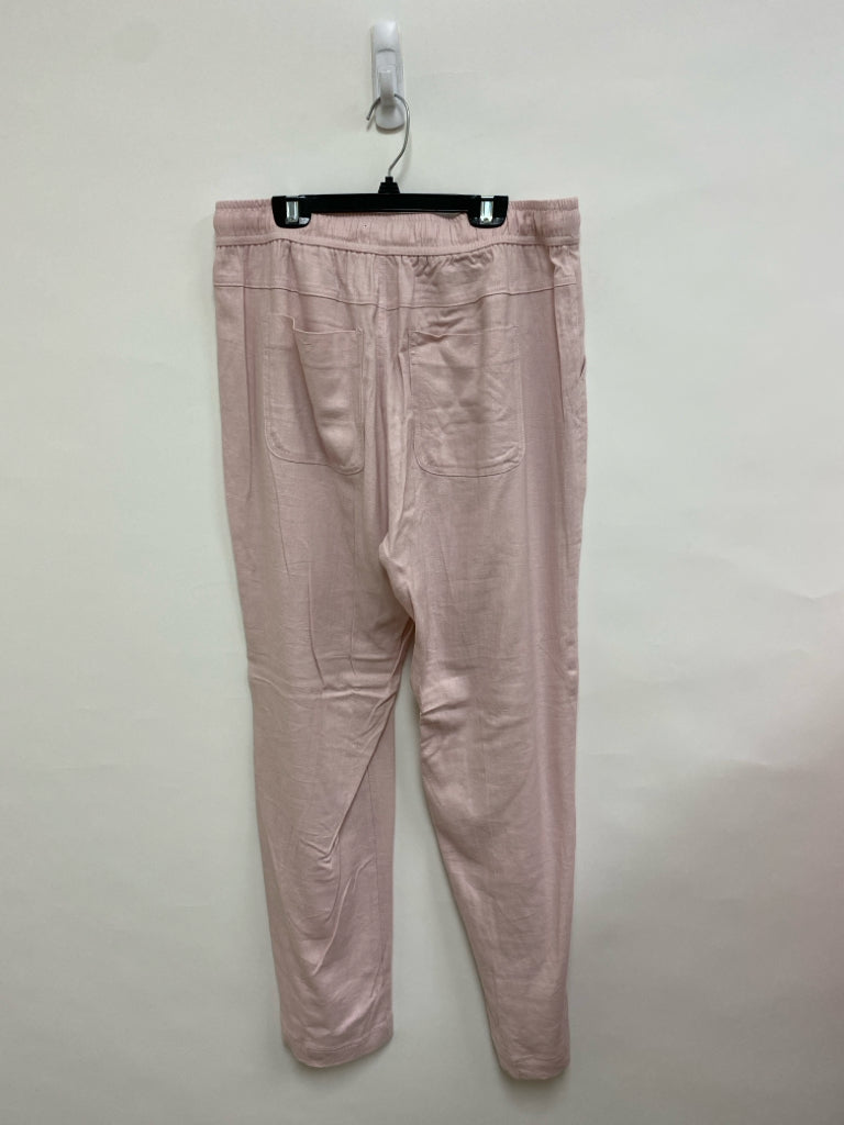 NWT BIANCO Size L Pale Pink Joggers Linen Blend Ladies Pants
