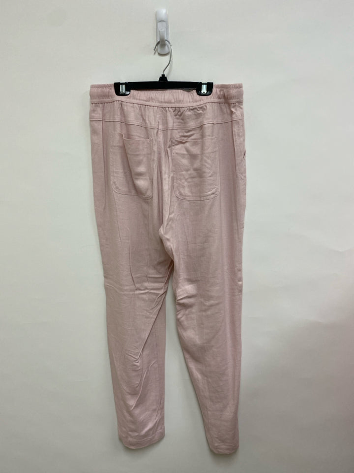 NWT BIANCO Size L Pale Pink Joggers Linen Blend Ladies Pants