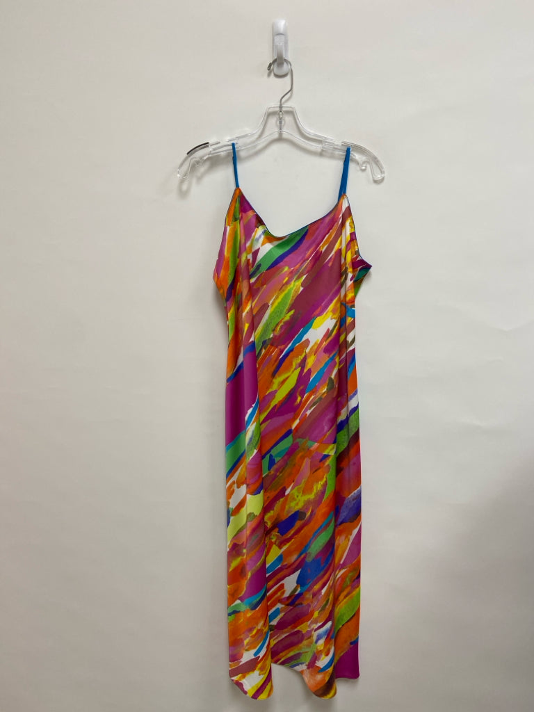 Natori Size L Turquoise Fuchsia/Multi Sleeveless Ladies Dress