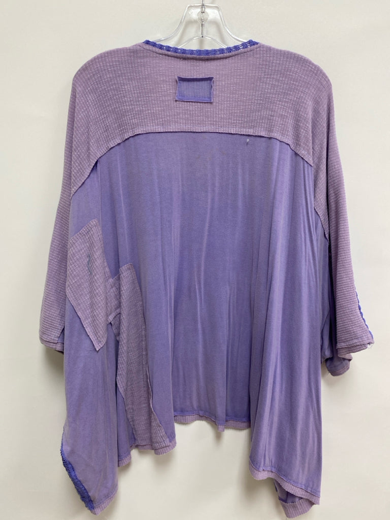 POL Size S Lavender Periwinkle Trimmed Cropped Ladies Top