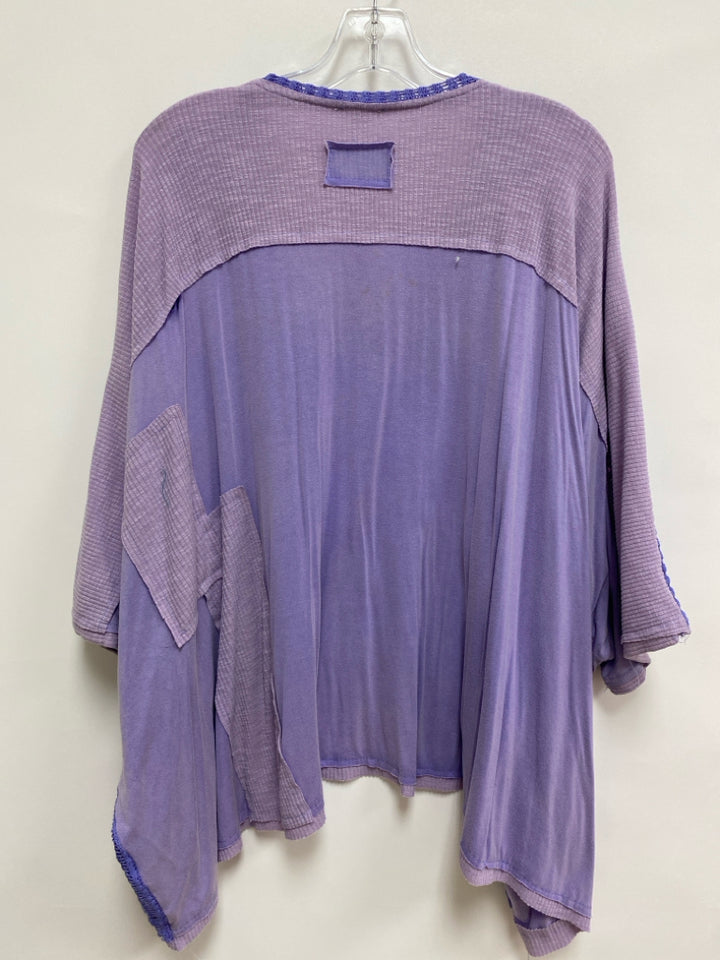 POL Size S Lavender Periwinkle Trimmed Cropped Ladies Top