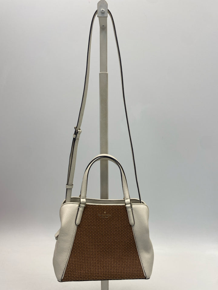Kate Spade Cream Brown Woven Handbag