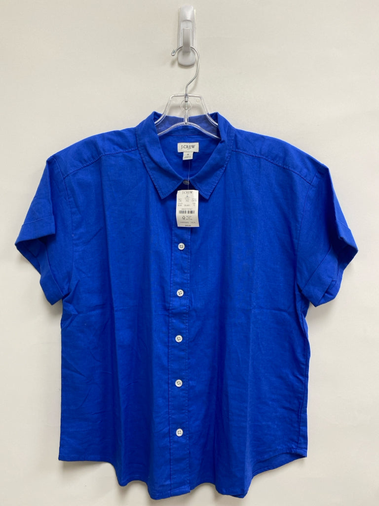NWT J Crew Size S Royal Blue Linen Blend Ladies Top