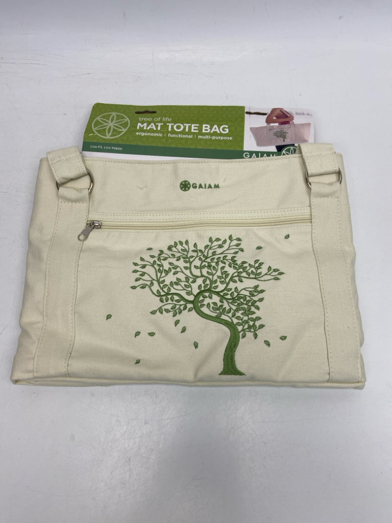 NEW/PKG Gaiam Cream Green Trees Canvas Misc. Exercise