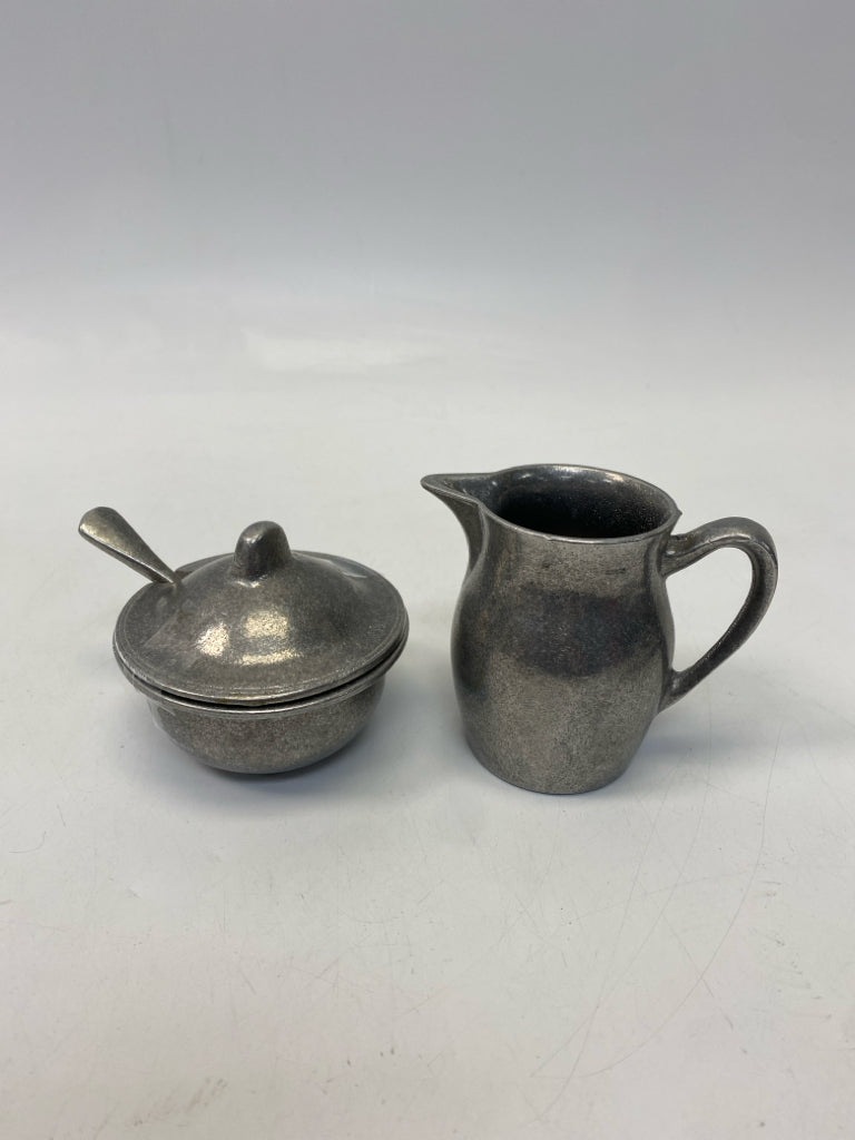 Silver Pewter Sugar/Creamer