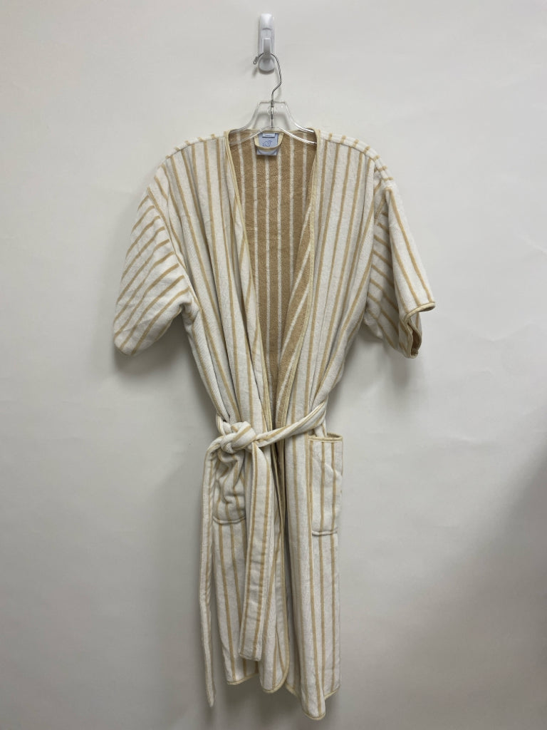 Size L White Beige Striped Ladies Robe