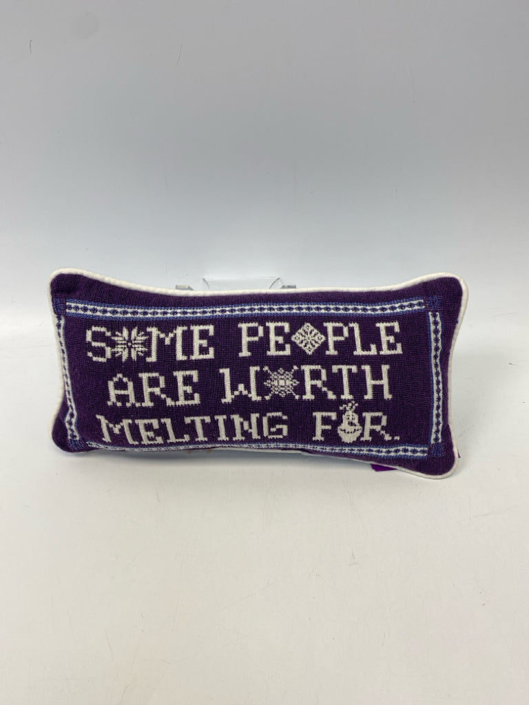 Purple Blue Words Pillow