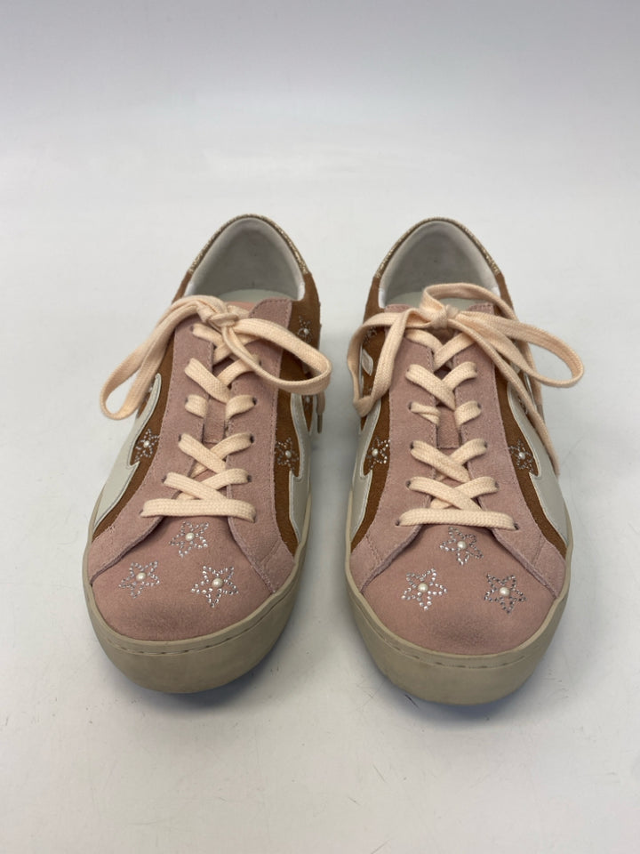 NEW/BOX Gamin  Size 37 Blush Brown/White Lace-up Sneakers