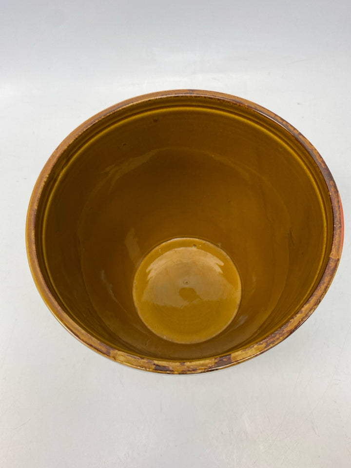 Amber Green/Multi Leaves Ceramic Planter