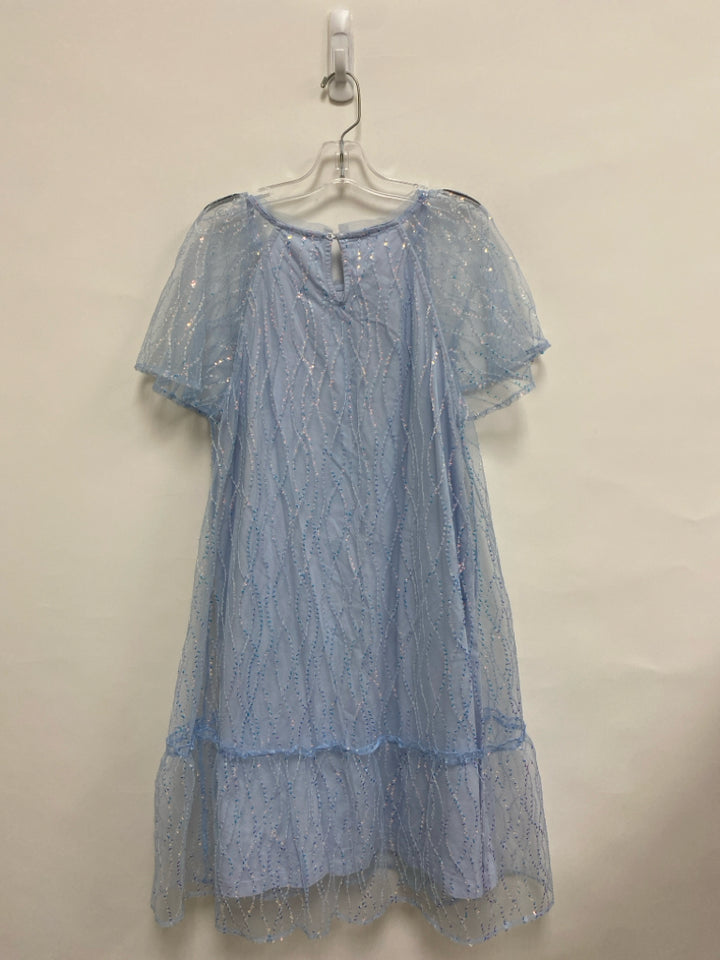 SIZE 16 Powder Blue Sequined Mesh Girl&