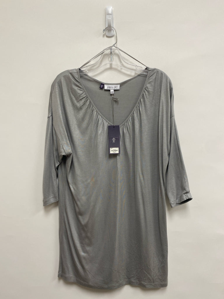 NWT Jennifer Lopez Size S Gray Silver 3/4 Sleeve Ladies Top