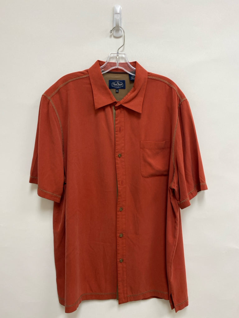Nat Nast Size XL Terra Cotta Button Up Silk Men&