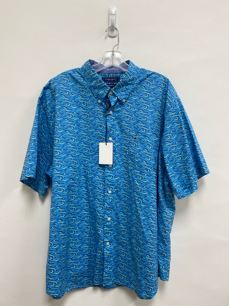 NWT Crown &amp; Ivy Size XXL Blue Seafoam Button Up Men&