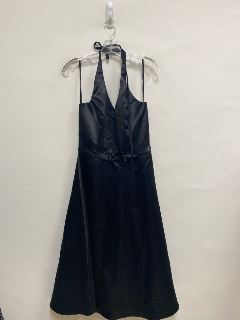 NWT Fiesta Size L Black Halter Satin Ladies Formal Dress