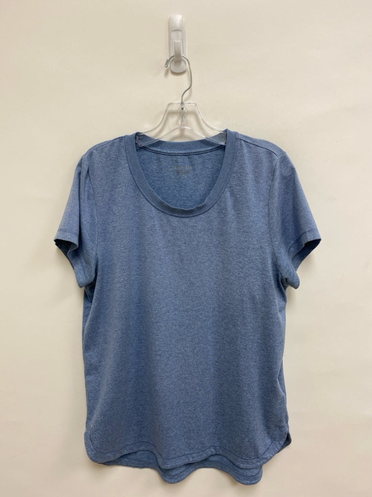 Athleta Size L Blue Mottled Short Sleeve Tee Ladies Top