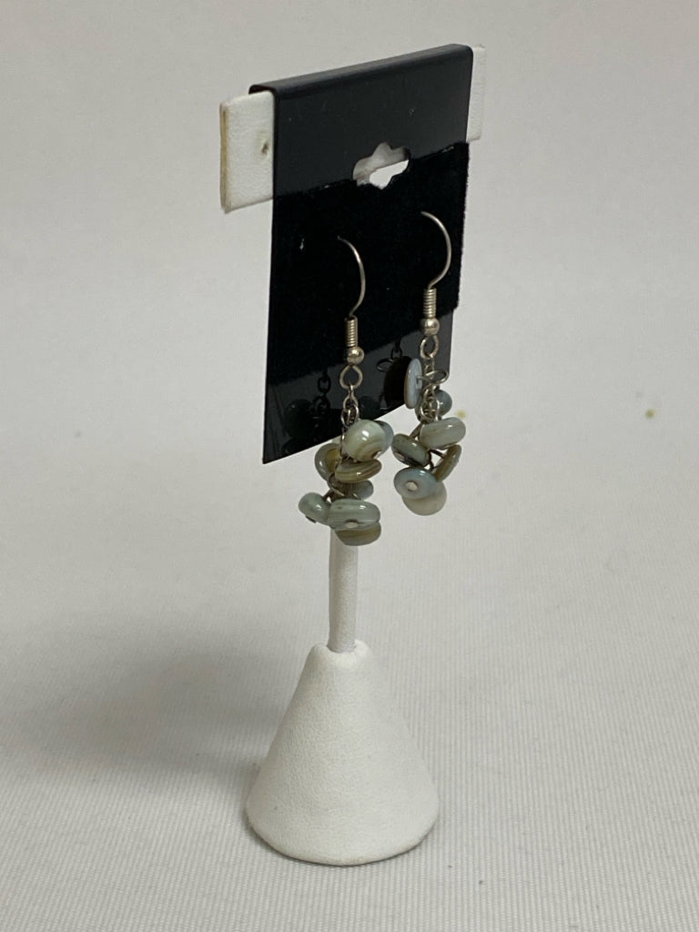 Seafoam Beige Knotted Earrings
