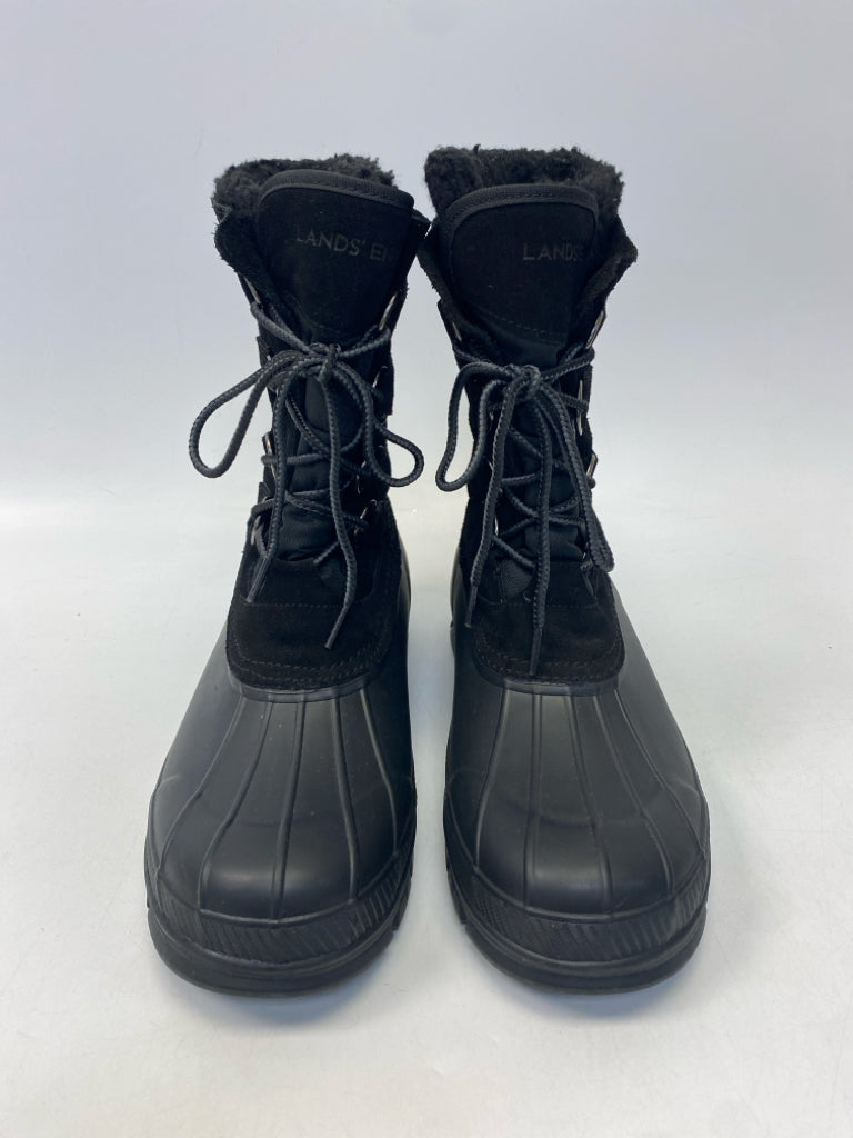 Lands End Size 11D  Black Lace-Up Men&