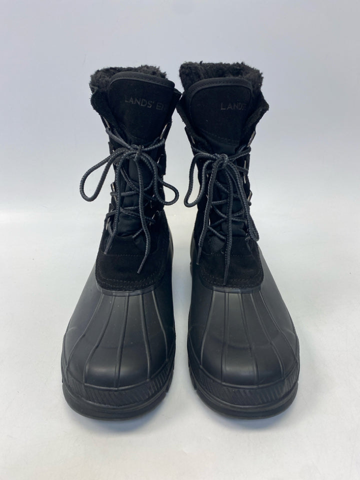 Lands End Size 11D  Black Lace-Up Men&
