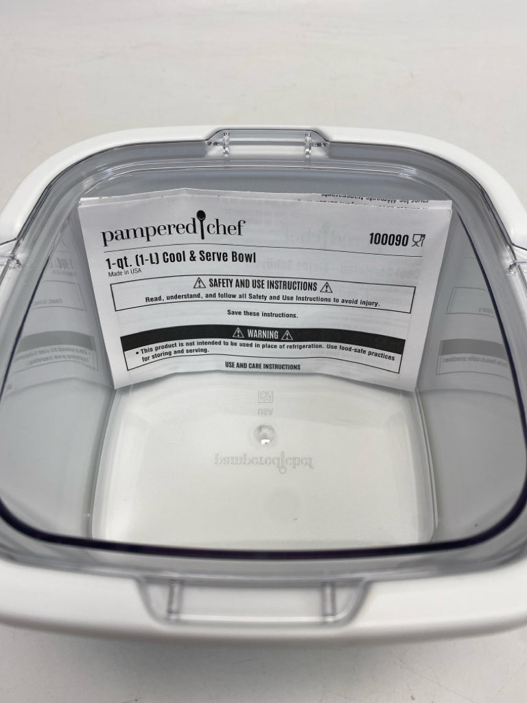 Pampered Chef White Clear Serving Piece