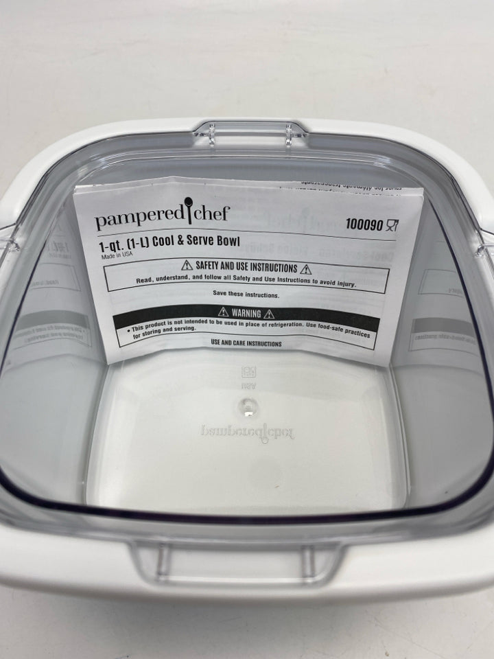 Pampered Chef White Clear Serving Piece