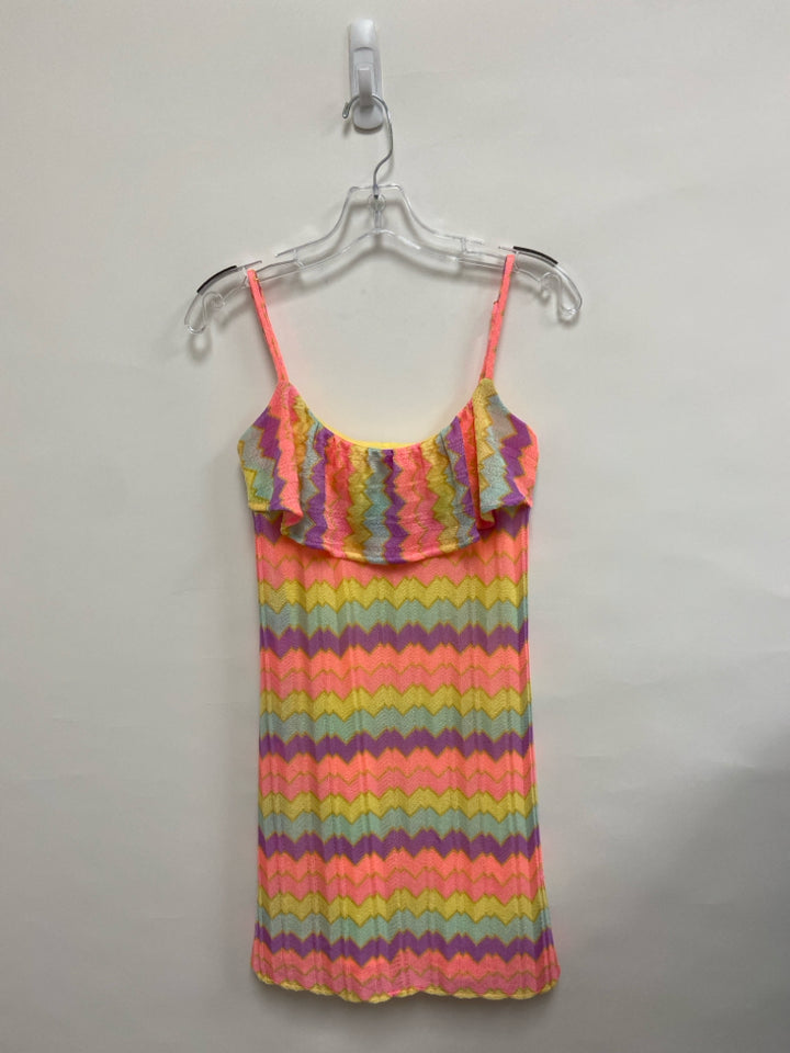 LILLY PULITZER Size XS Coral/Aqua Purple/Yellow Sleeveless Ladies Dress