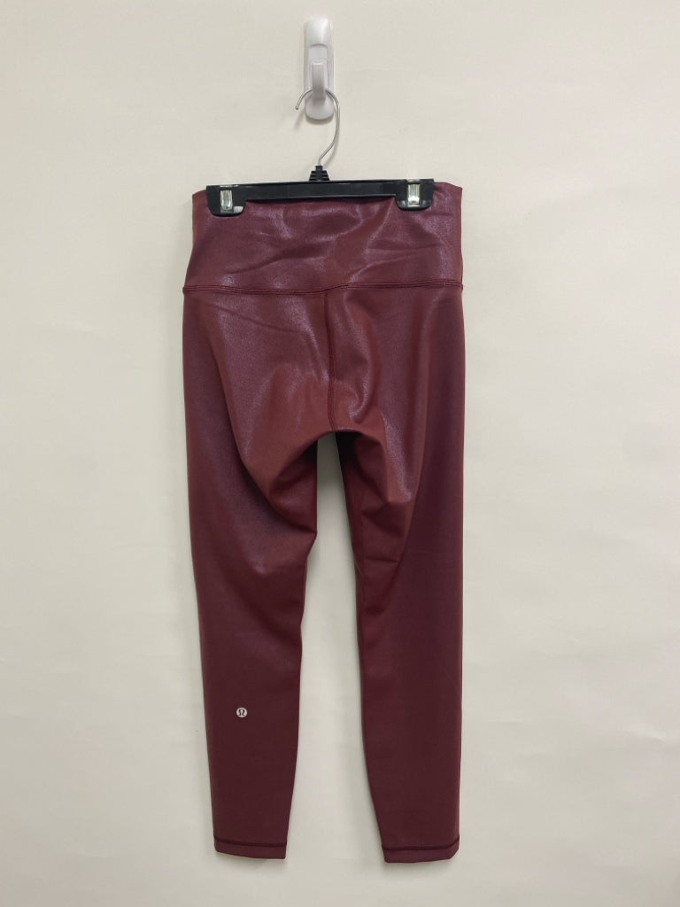 Lululemon Size 6 Burgundy Iridescent Athletic Leggings