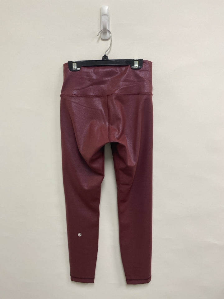 Lululemon Size 6 Burgundy Iridescent Athletic Leggings
