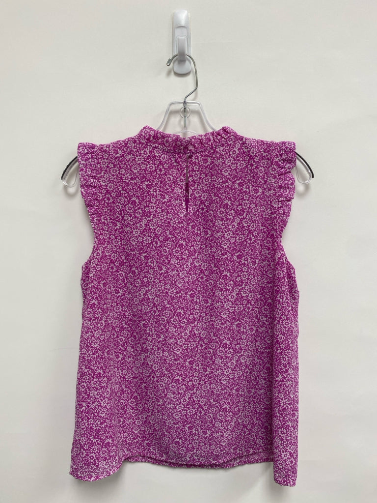 NWT J Crew Size S Purple White Floral Sleeveless Ladies Top