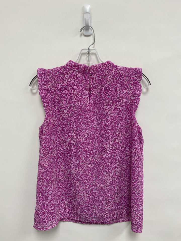 NWT J Crew Size S Purple White Floral Sleeveless Ladies Top