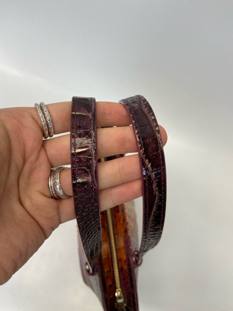 Brahmin Purple Coral Embossed Handbag