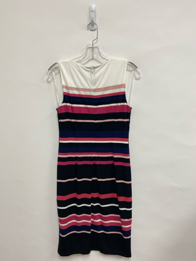 NWT Wht House/Blk Mkt Size 4 White/Pink Black/Blue Stripes Ladies Dress