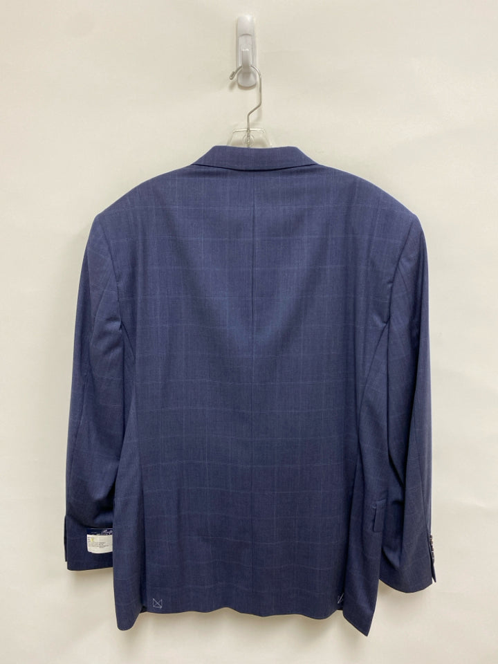 NWT Ralph Lauren Size 44R Dark Blue Windowpane Wool Men&