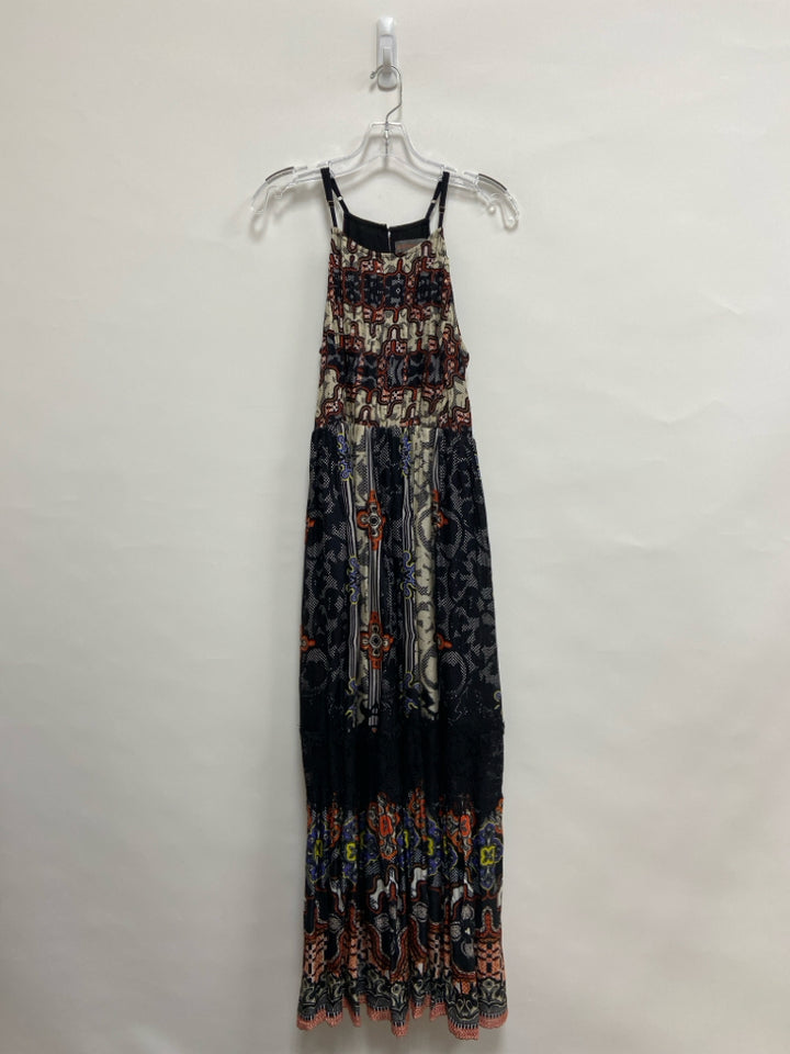 BHANUNI BY JYOTI Size 4 Black Tan/Multi Assorted Print Sleeveless Ladies Dress
