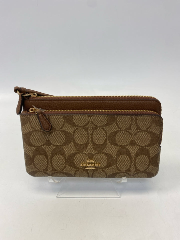 Coach Brown Signature Wristlet