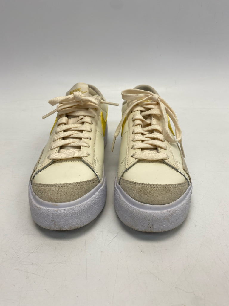 Nike US Shoe Size 6 Cream Yellow Lace-up Sneakers