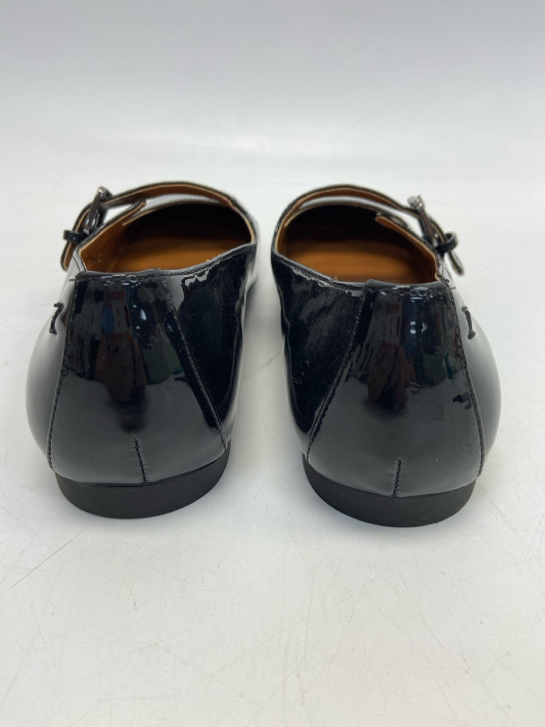 NWOT  Size 8 Black Buckle(s) Patent Flats