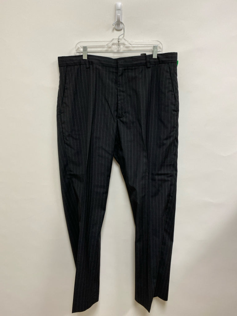 Banana Republic Size 38 Black White Pinstripe Men&