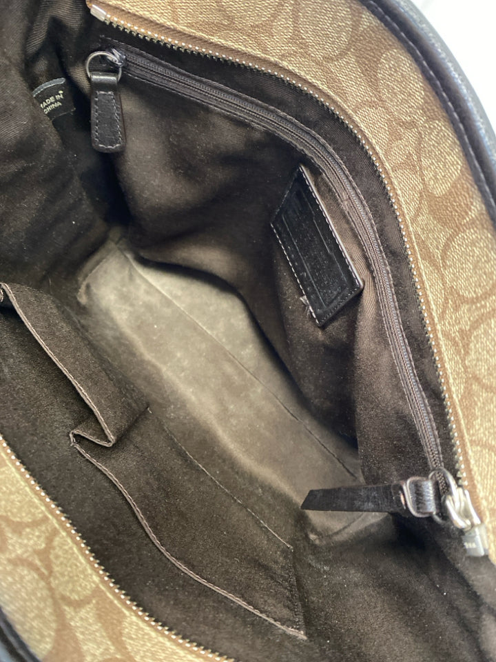 Coach Brown Black Signature Handbag