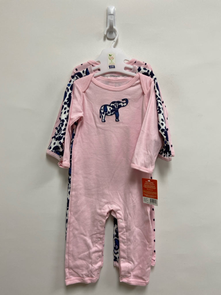 NWT SIZE 24M Pink Navy Animal Print Girl&