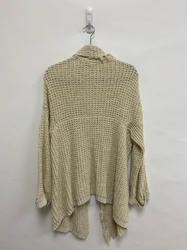 Free People Size M Beige Chunky Drape Silk Blend Ladies Sweater