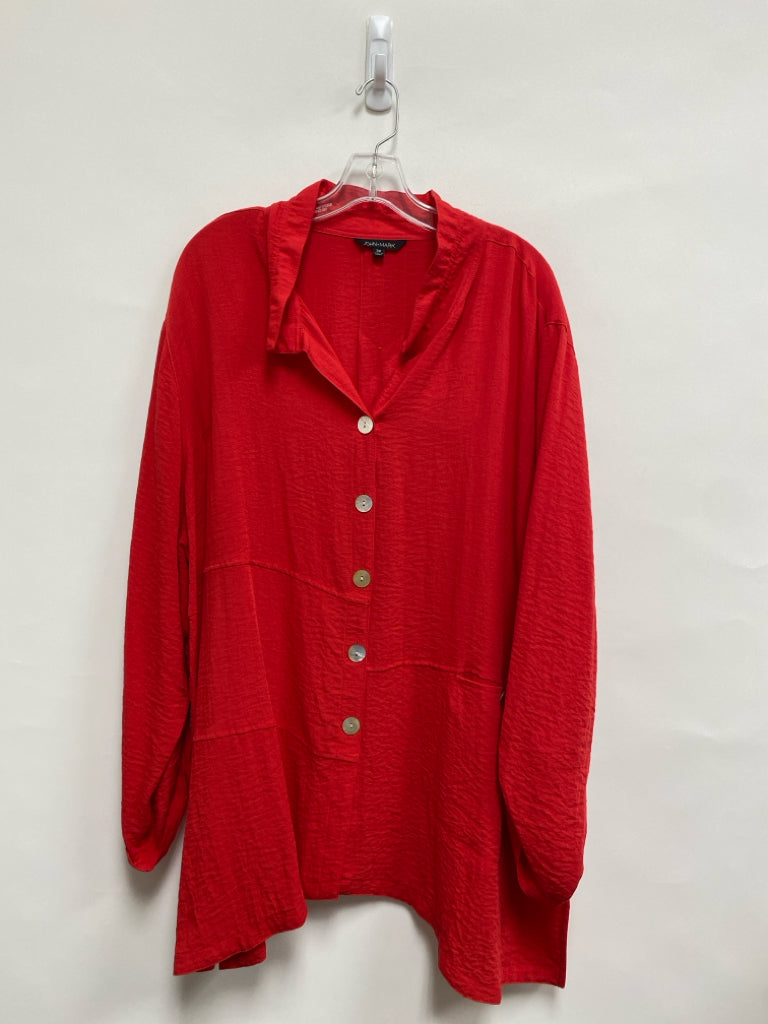 NWT JOHN MARK  SIZE  3X Red Plus Size Top