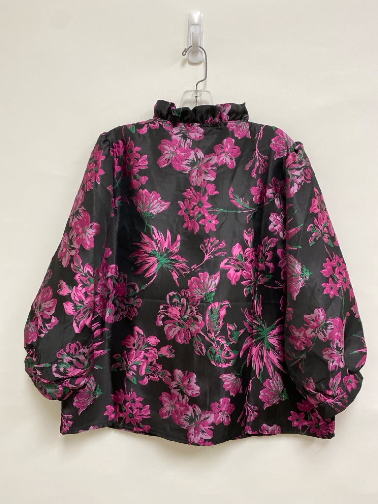 Jodifl Size L Black Fuchsia Jacquard Ladies Top