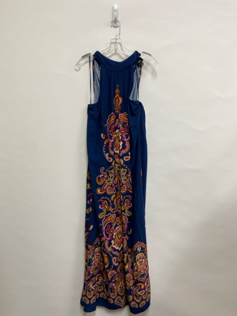 NWT MSK Size M Navy Purple/Brown Paisley Sleeveless Ladies Dress
