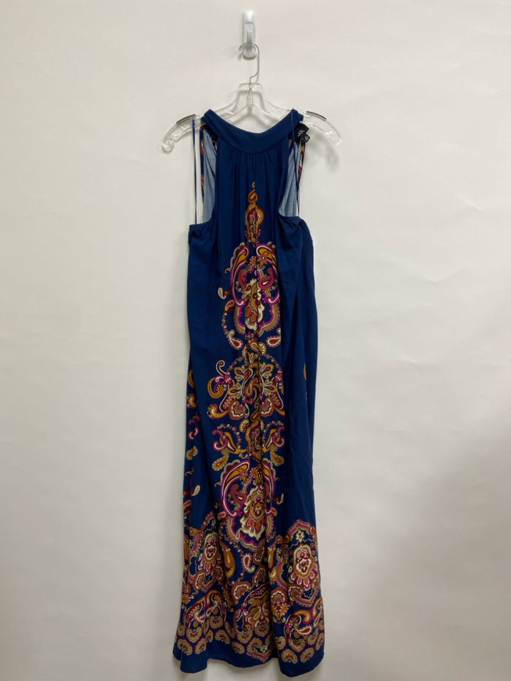 NWT MSK Size M Navy Purple/Brown Paisley Sleeveless Ladies Dress