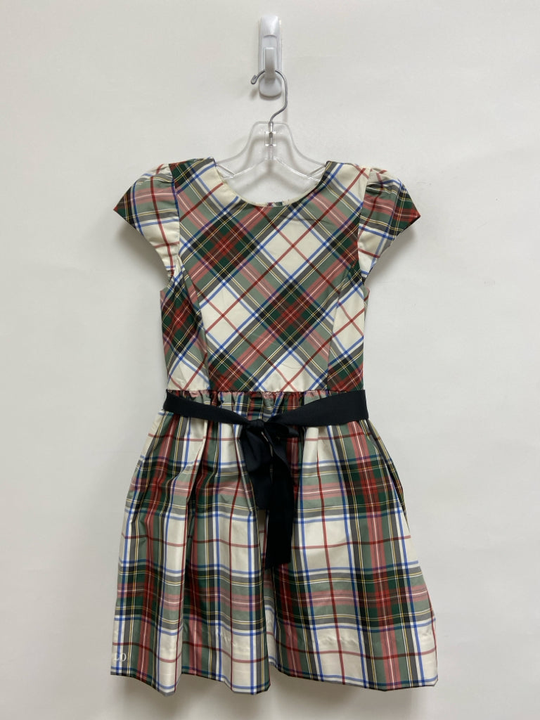 Polo SIZE 6X Cream Green/Red Plaid Girl&